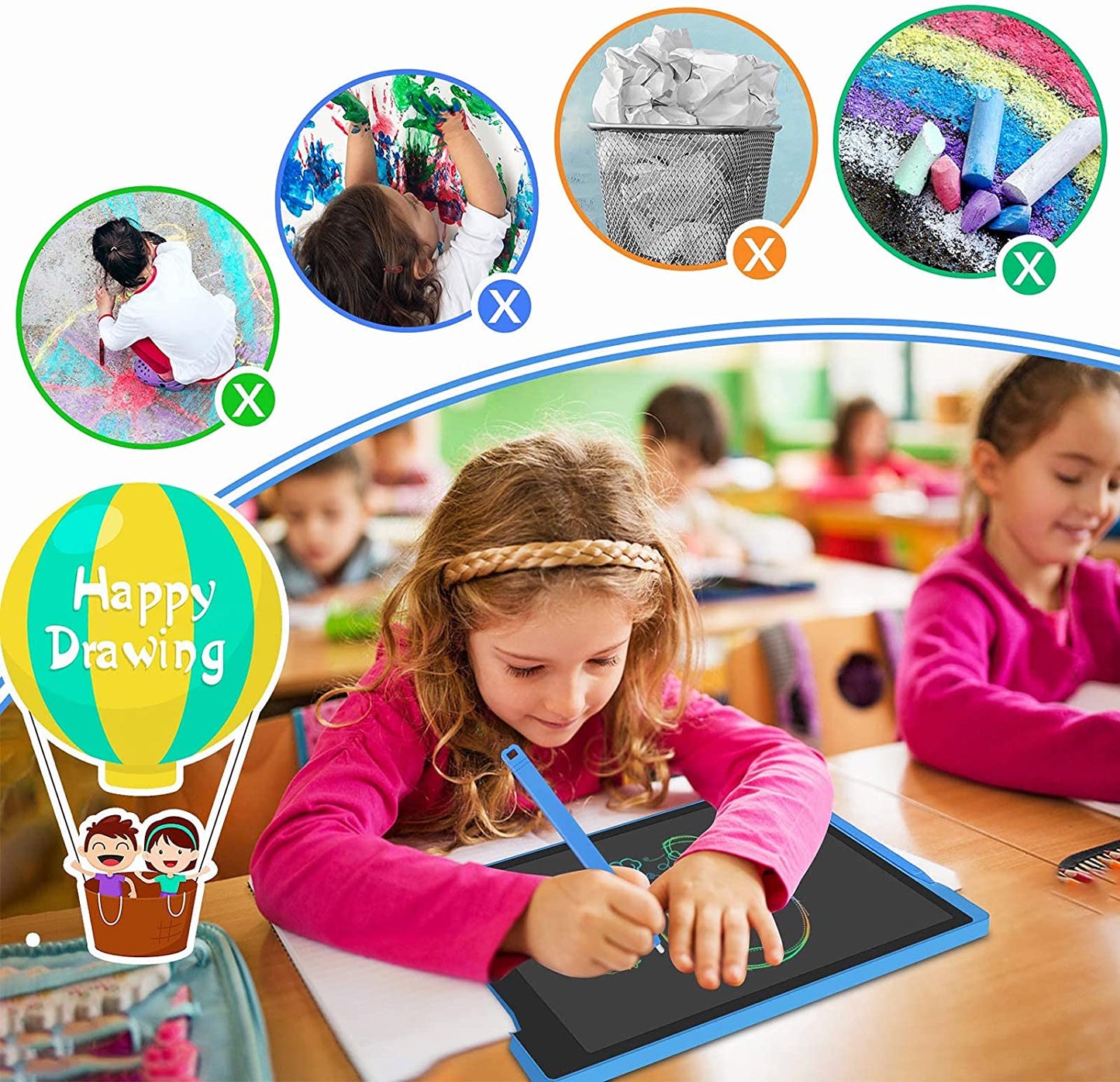 WRIYES 12 Inch LCD Writing Tablet Doodle Pad Drawing Pad Kids Toys for Girls(pink)