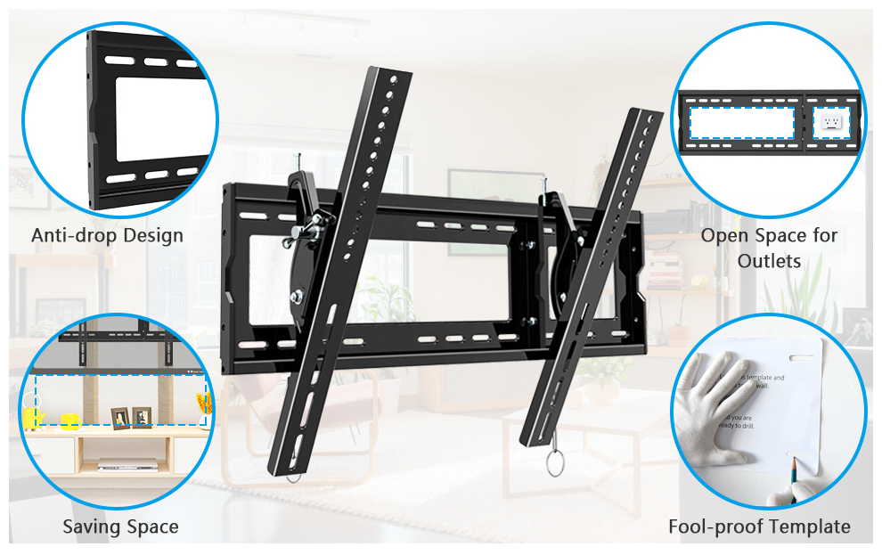 TV Wall Mount Bracket Design for 32-85 Inch LED Holds up to 165 Lbs with HDMI