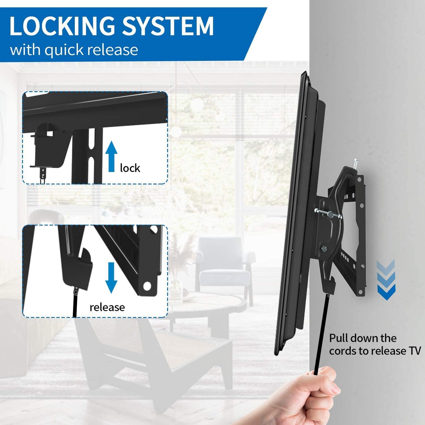 TV Wall Mount Bracket Design for 32-85 Inch LED Holds up to 165 Lbs with HDMI