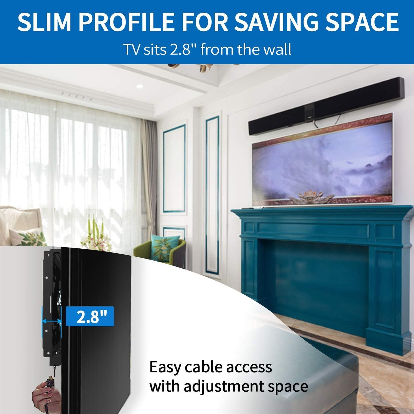 TV Wall Mount Bracket Design for 32-85 Inch LED Holds up to 165 Lbs with HDMI