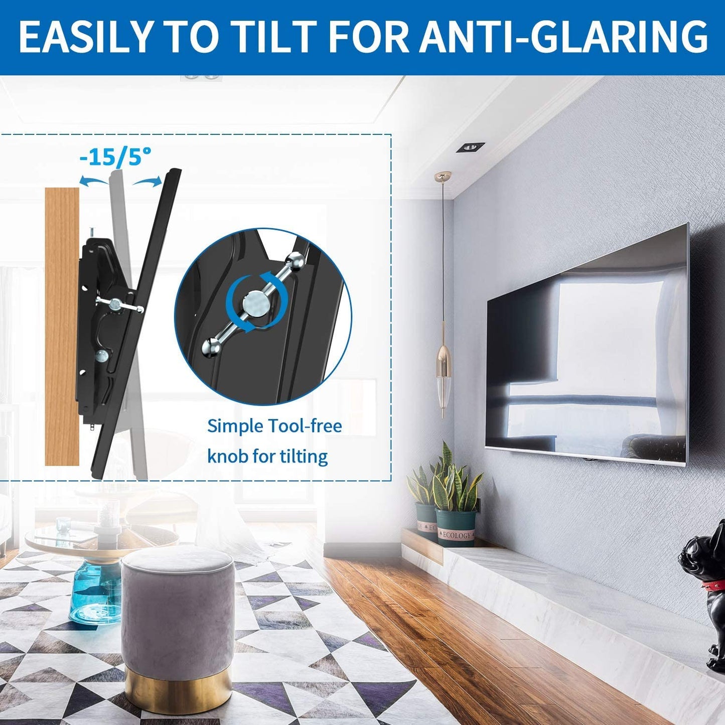 TV Wall Mount Bracket Design for 32-85 Inch LED Holds up to 165 Lbs with HDMI