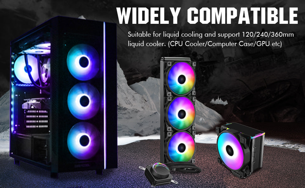 50% off!!! PCCOOLER 120mm Case Fan Dawn Series, 3M120HALO LED RGB Silent Fans