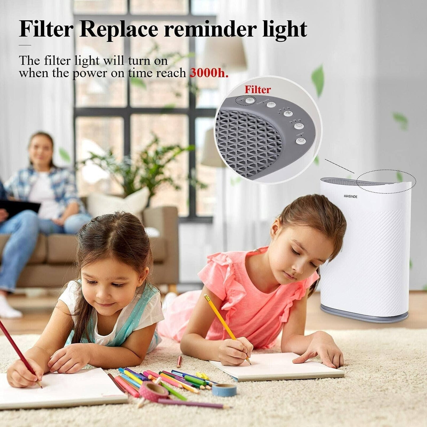 50%off Air Purifier for Home Large Room with Reusable Filter 1700 Sq Ft Coverage