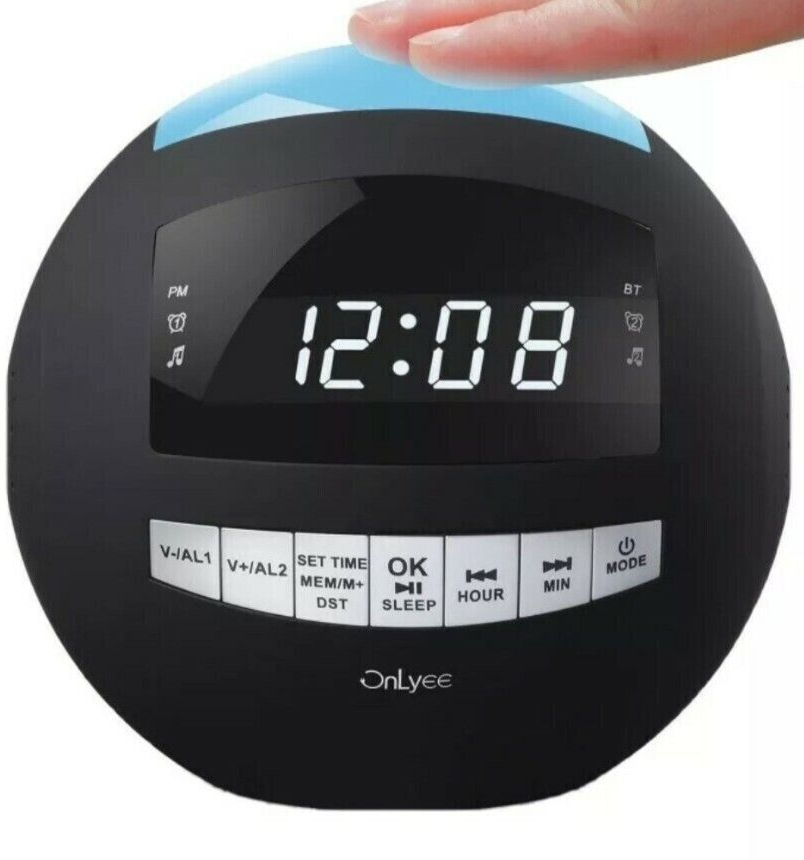 Clock Radio,Alarm Clock for Bedroom,Battery Operated/Plug in Digital Clock with FM Radio,Dual USB Ports,Sleep Timers, 7 Colors Night Light,Snooze,Dimmer,LED Display for Heavy Sleepers Kids Nightstand