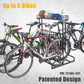 CyclingDeal 3 to 5 Bike Floor Parking Rack - for Storing 20"-29" MTB Road Hybrid Kids Bikes - Space-Saving Bicycle Stand Organiser in Garage at Home - Classic & Upgraded with Top Basket