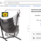 Hammock with Stand Phone Holder Included Double Hanging Chair Macrame Boho Handmade Adjustable Swing Indoor Outdoor Patio Yard Garden Porch 400lbs Capacity (2022 Grey)