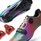 Chameleon color-changing mtb road cycling shoes with shimano spd-sl cleats