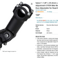 $12 off!!! Satori 1-1/8" x 25.4mm x 120mm Dual Adjustment STEM Bike Bicycle Riser Extension Duo Adjustable for Road Bike MTB