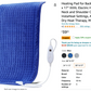 Heating Pad for Back Pain Relief, 33'' x 17'' XXXL Electric Heating Pad for Neck and Shoulder Cramps with 6 InstaHeat Settings, Auto Off, Moist Dry Heat Therapy, Machine Washable