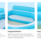 $30 off!!! Evajoy Inflatable Family Lounge Pool 88.5'' x 85'' x 21'' with Backrest