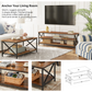 Coffee Table, Cocktail Table with Storage Shelf and X-Shape Steel Frame, Industrial Farmhouse Style, 39.4 x 21.7 x 17.7 Inches, Rustic Brown and Black