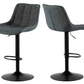 Bar Stools Set of 2, Counter Height Adjustable Swivel Stool with Back Mid Century Faux PU Leather Bar Chairs Armless Hydraulic Kitchen Counter Bar Stool Synthetic for Kitchen Island Café Bars