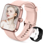 Hpory Smart Watch for Women - Fitness & Activity Tracker Smartwatch for iOS or Android - Water Resistant Bluetooth Touch Screen Sports Watch(Pink,1.5inch,2 Watch Bands)