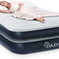 Evajoy Full Size Air Mattress with Built in Pump, 18'' Inflatable Luxury Double High Blow Up Mattress, Easy to Inflate/Quick Set Bed, Durable Portable Waterproof Blue & Grey (EJ-HF001)