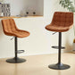 Bar Stools Set of 2, Counter Height Adjustable Swivel Stool with Back Mid Century Faux PU Leather Bar Chairs Armless Hydraulic Kitchen Counter Bar Stool Synthetic for Kitchen Island Café Bars