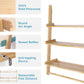 Bloddream Carson 3-Tier Storage Display Shelf, Leaning Solid Wood Storage Rack, Floating Shelf with Towel Bar for Bathroom, Natural Pine Wood