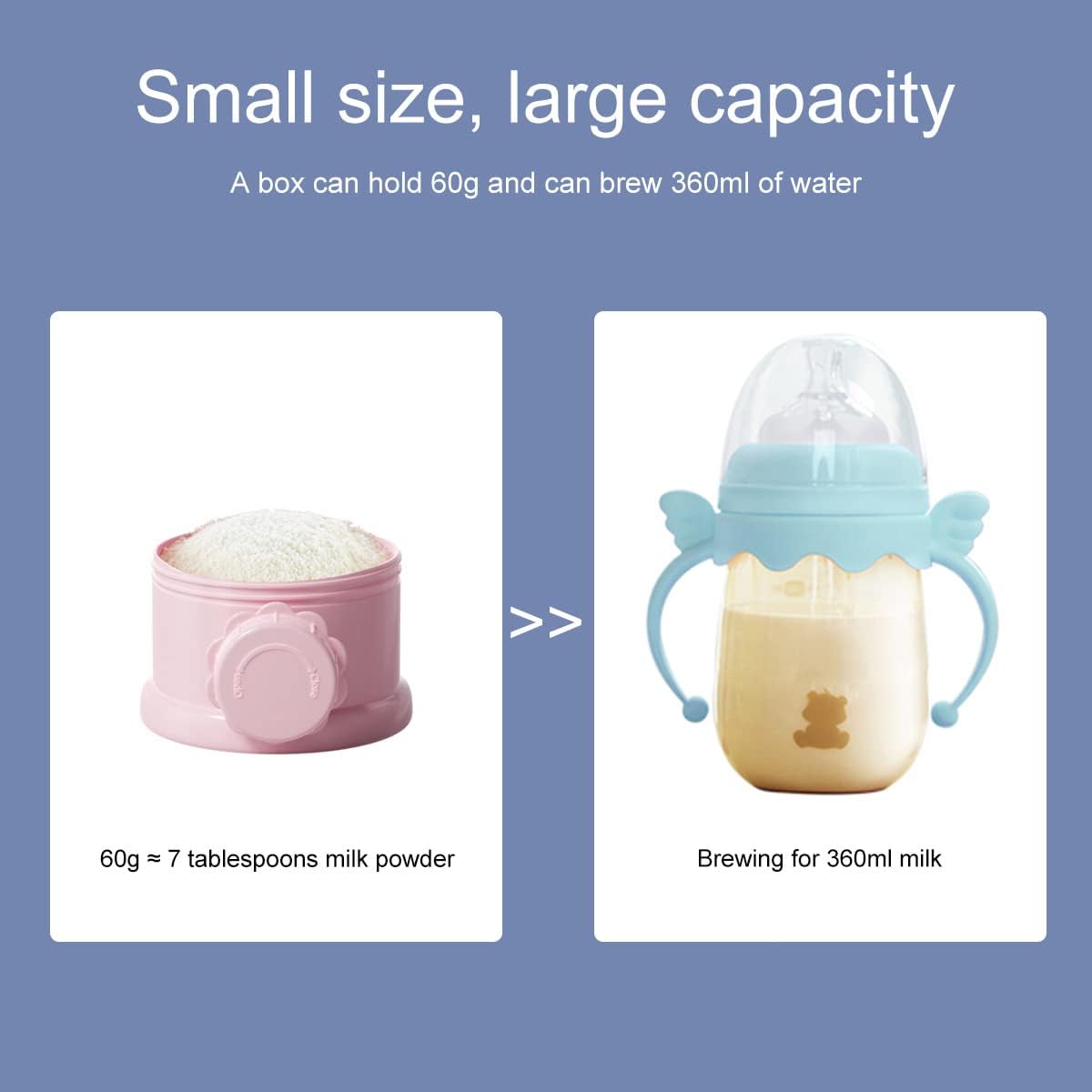 3-Pack Stackable Food Storage Containers, Portable Formula Dispenser with lid, Reusable Fruit Snack Cups with Carry Handle for Travel, No Spill Food Storage Jars, Snack Container, BPA Free, 13OZ
