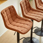 Bar Stools Set of 2, Counter Height Adjustable Swivel Stool with Back Mid Century Faux PU Leather Bar Chairs Armless Hydraulic Kitchen Counter Bar Stool Synthetic for Kitchen Island Café Bars