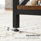 Coffee Table, Cocktail Table with Storage Shelf and X-Shape Steel Frame, Industrial Farmhouse Style, 39.4 x 21.7 x 17.7 Inches, Rustic Brown and Black