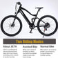 Full Suspension Ebike, 350W Adult Electric Bike, 26" Electric Bicycles for Men with Samsung Removable Lithium Battery, 7-Speed Aluminum Frame Ebike UL Certified