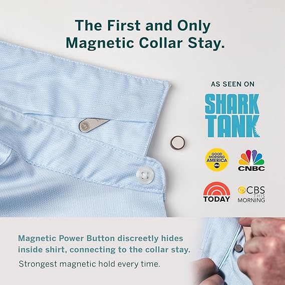 Würkin Stiffs Power Stays Magnetic Collar Stays|Power Stays with Storage Case | Metal Shirt Collar Stays for Men Clothing