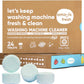 amoyls Washing Machine Cleaner | Removes Odors & Grime from Front & Top Loader Machines, including HE (Ocean - 24 Tablets)