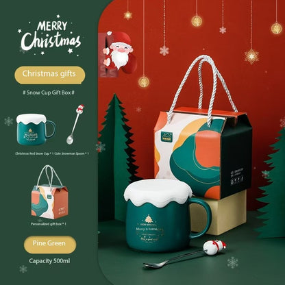 Christmas gift box, Christmas cup for couples, gift for loved ones, high-end quality, with Christmas spoon
