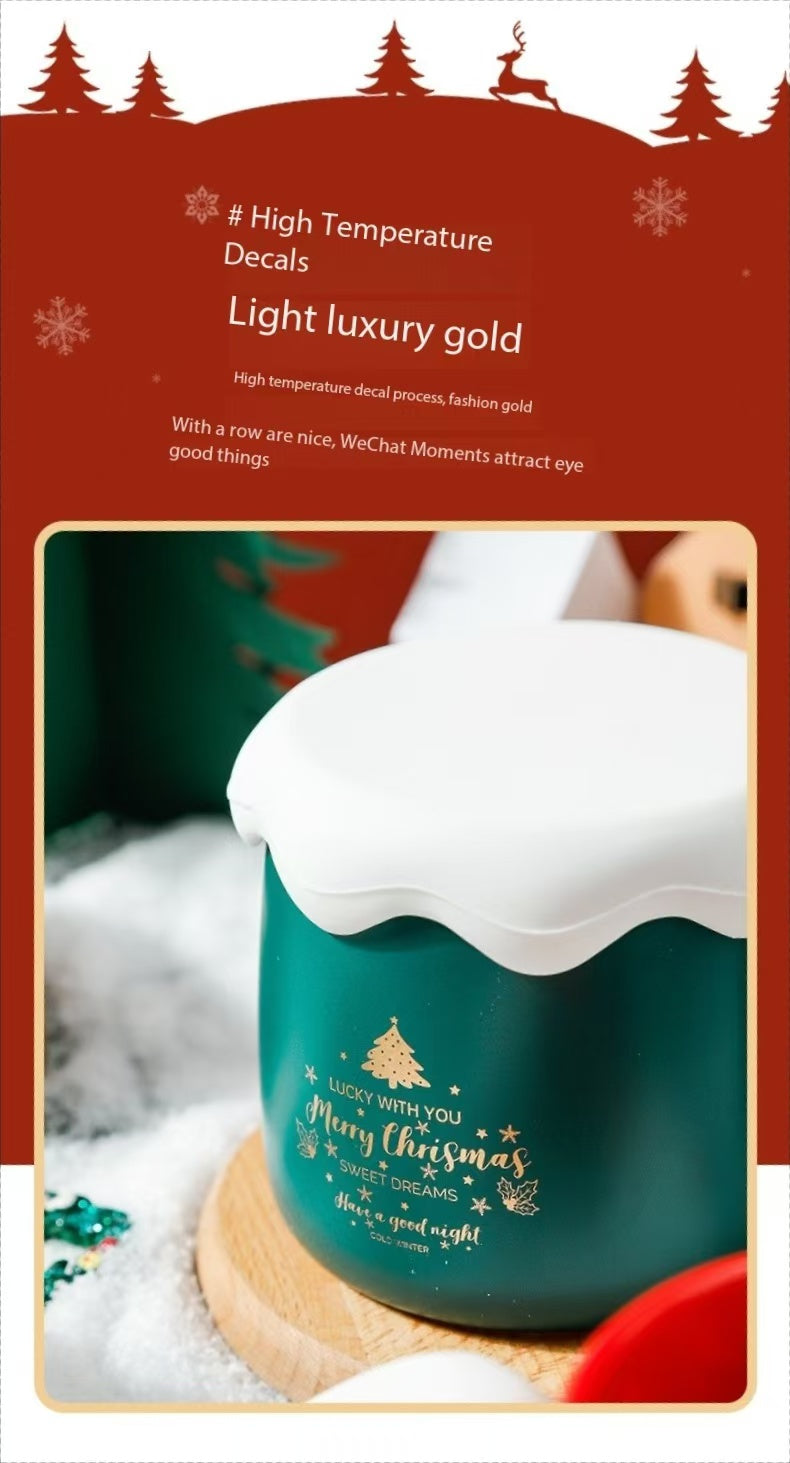 Christmas gift box, Christmas cup for couples, gift for loved ones, high-end quality, with Christmas spoon