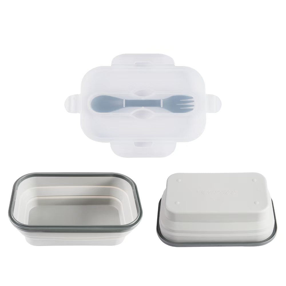 Silicone Collapsible Lunch Box - Foldable, Portable Bento Box for Food Storage, Dishwasher & Microwave Safe, BPA-Free, Ideal for Camping, Office, Family Meals