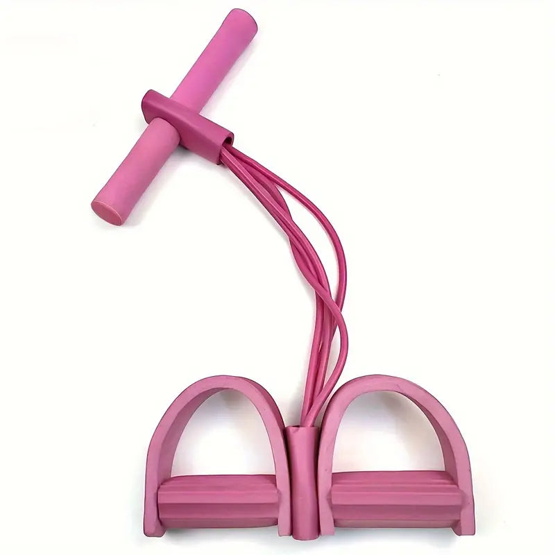 Fitness Pedal Ankle Puller - High-Density Sit Up Pull Rope | 4-Tube Fitness Tension Rope | Non-Slip Pedal Resistance Band | Yoga Handle Bands Exerciser | Leg Stretching Equipment For Training, Stretch