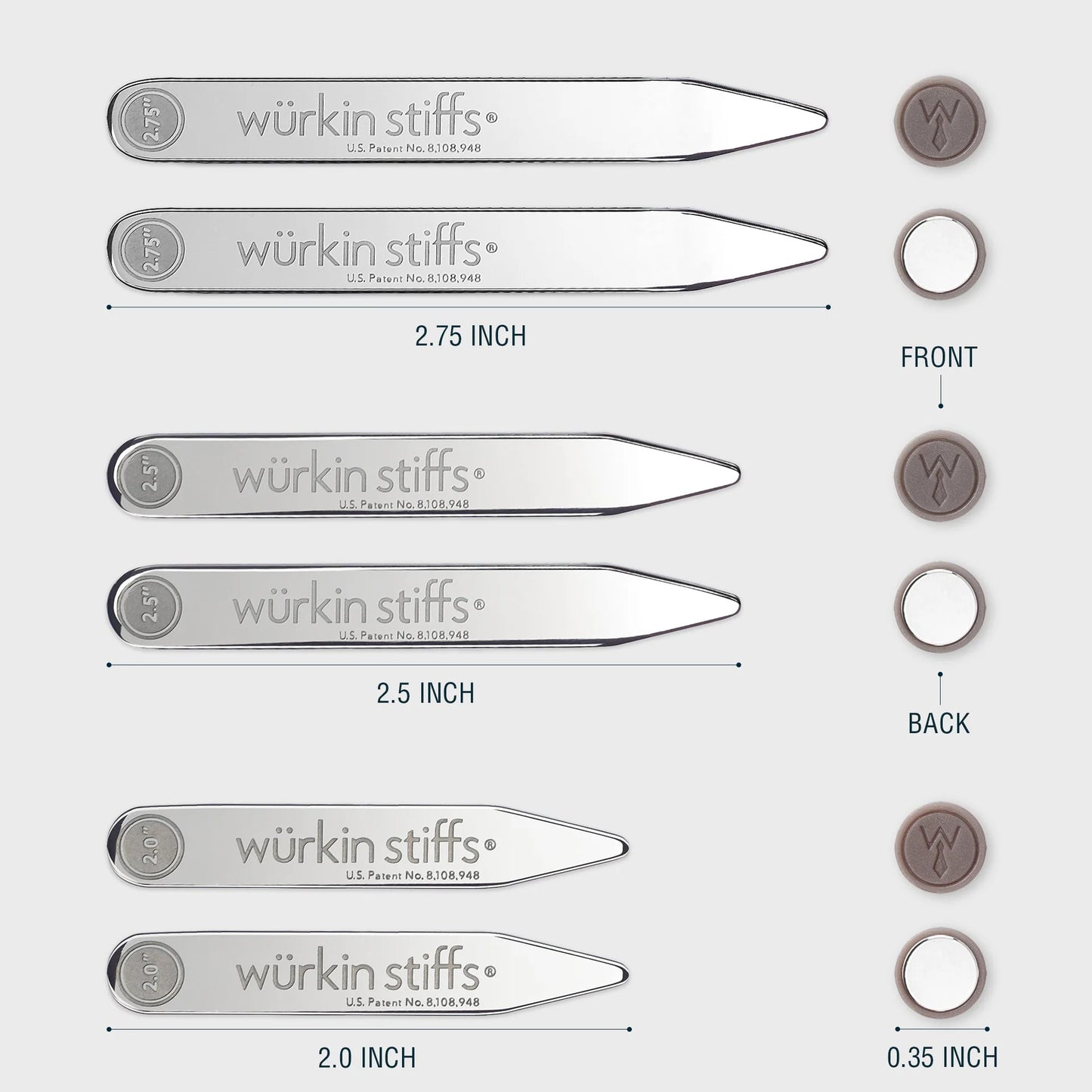 Würkin Stiffs Power Stays Magnetic Collar Stays|Power Stays with Storage Case | Metal Shirt Collar Stays for Men Clothing