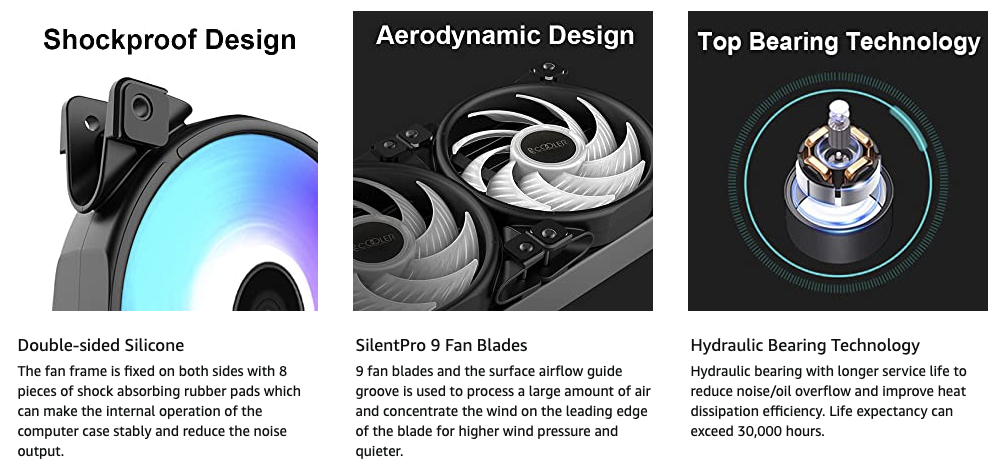 50% off!!! PCCOOLER 120mm Case Fan Dawn Series, 3M120HALO LED RGB Silent Fans