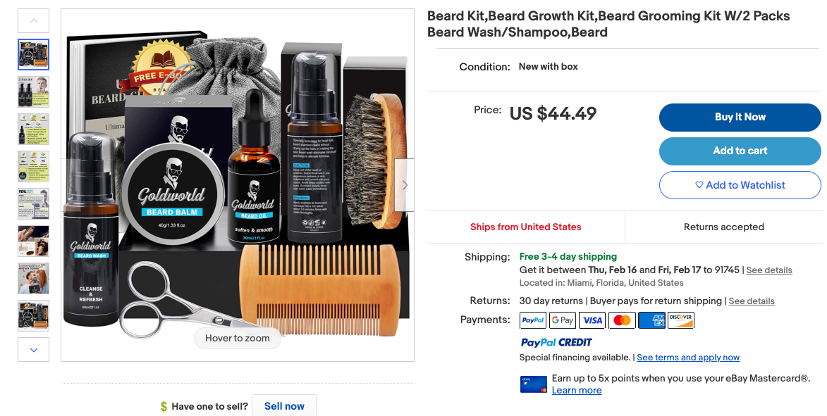 50% off ebay price!!! Beard Kit,Beard Growth Kit,Beard Grooming Kit w/2 Packs