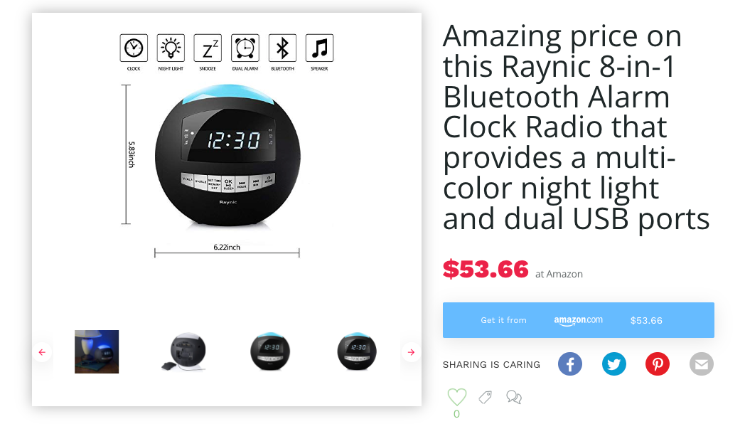 Clock Radio,Alarm Clock for Bedroom,Battery Operated/Plug in Digital Clock with FM Radio,Dual USB Ports,Sleep Timers, 7 Colors Night Light,Snooze,Dimmer,LED Display for Heavy Sleepers Kids Nightstand