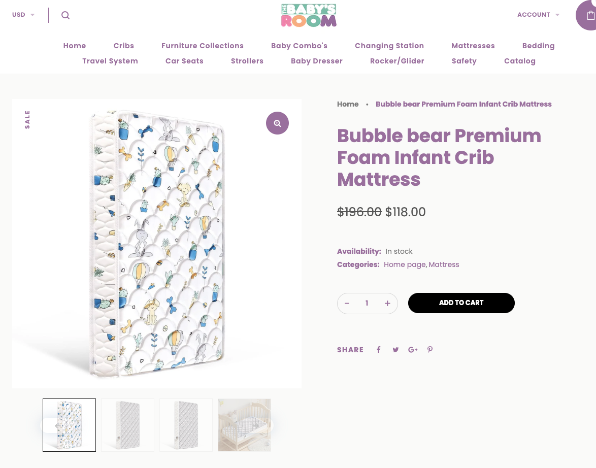 60% off Amazon Bubble Bear Premium Foam Crib Mattress & Toddler Mattress 52X28X5