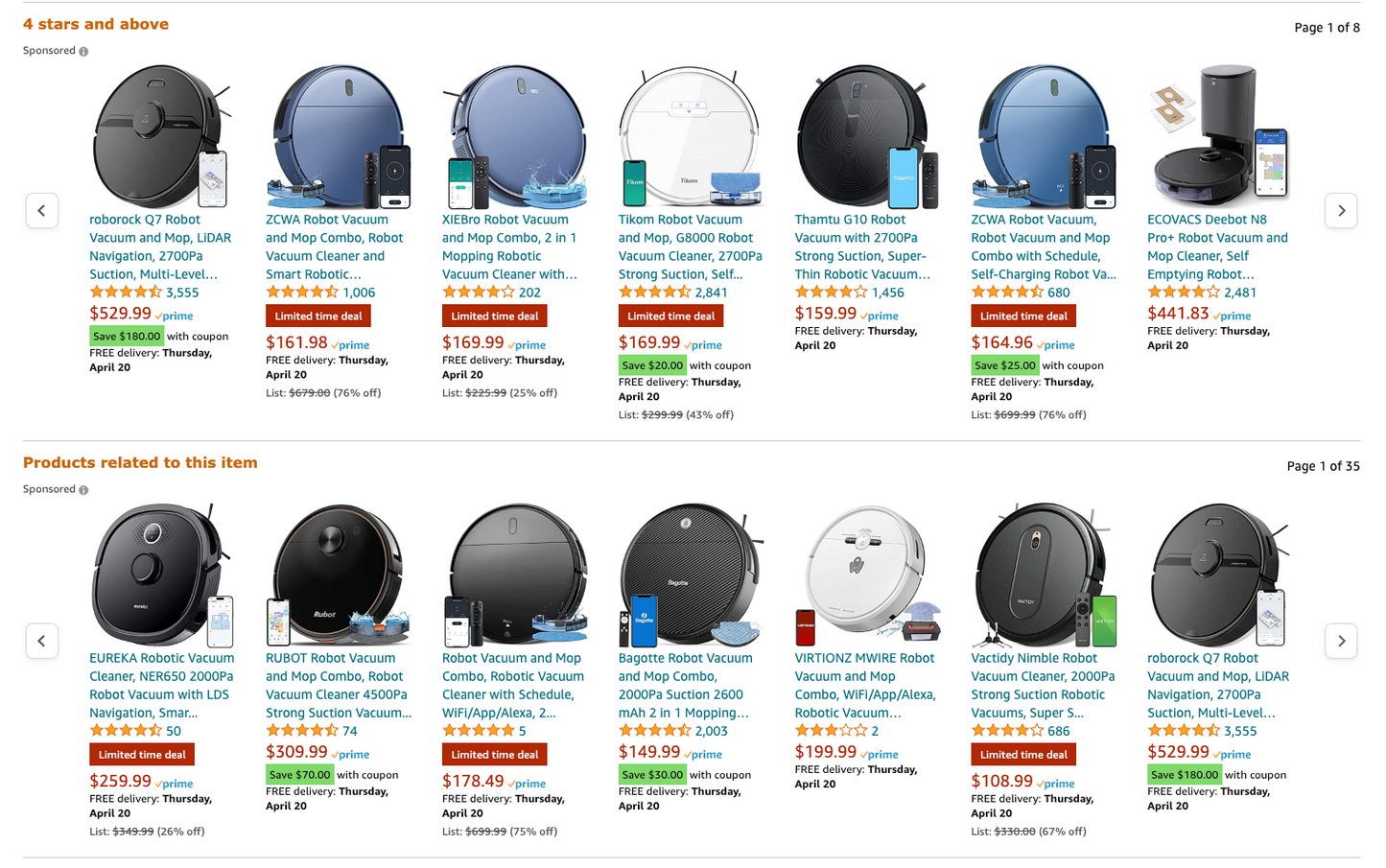 50% off Amazon！Bagotte BG700 Robot Vacuum, Wi-Fi Robotic Vacuum Cleaner with Mop, 2.7" Thin, Strong Suction, Work with Alexa, 6 Cleaning Modes, Ideal for Low-Pile Carpet, Floor, Pet Hair