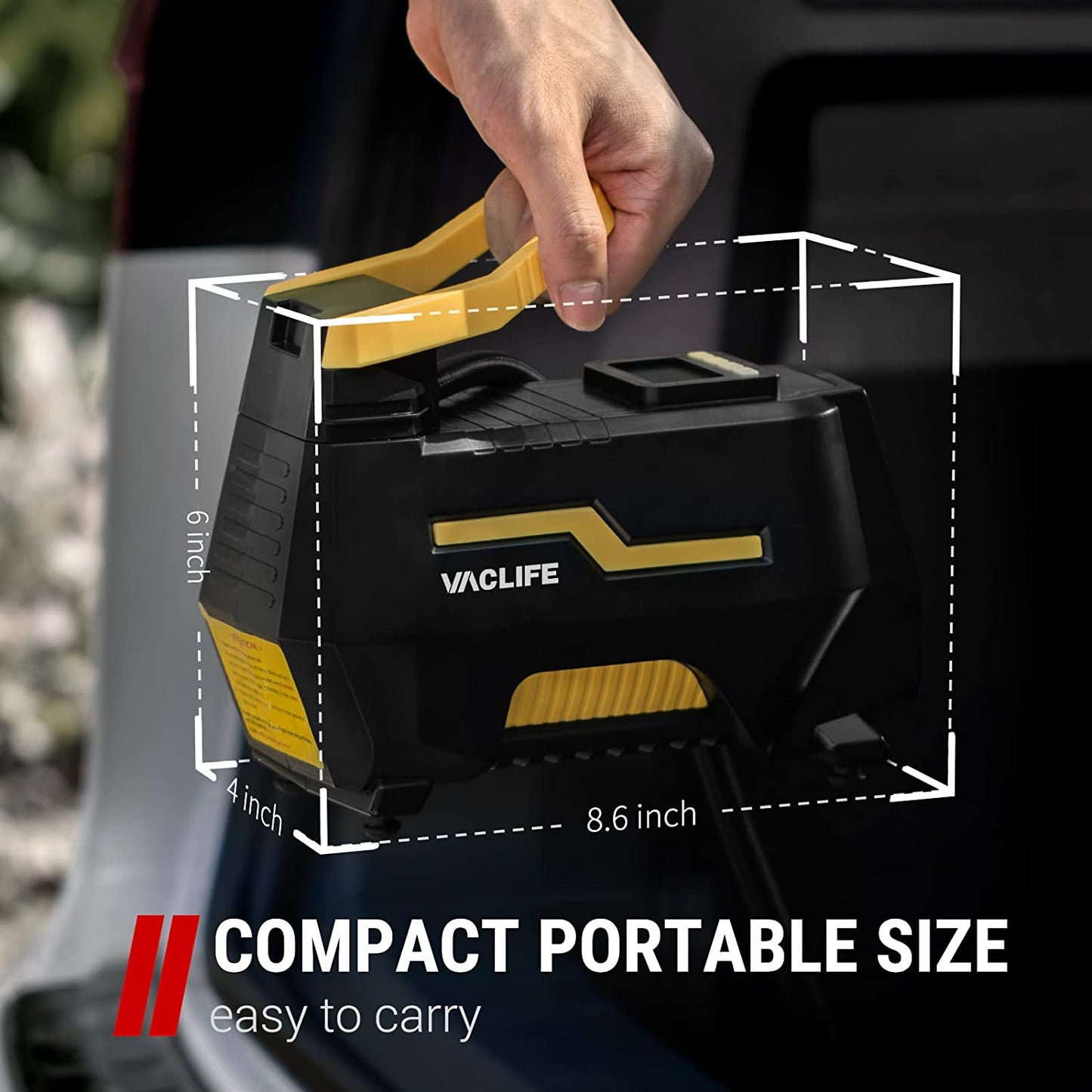 40% off!!! VacLife Tire Inflator for Home 110V and Car 12V, AC/DC Portable Air Compressor