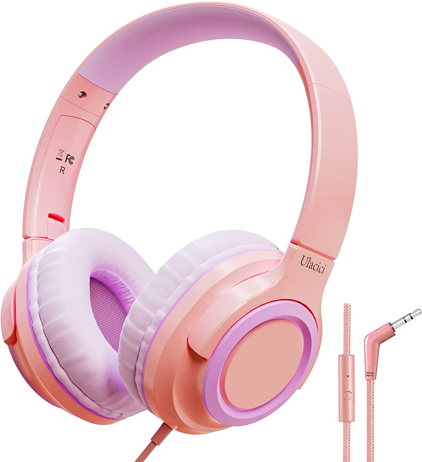 Ulacici Pink Kids Headphones for School,Kids Headphones Headphones for Kids