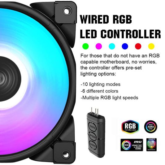 50% off!!! PCCOOLER 120mm Case Fan Dawn Series, 3M120HALO LED RGB Silent Fans