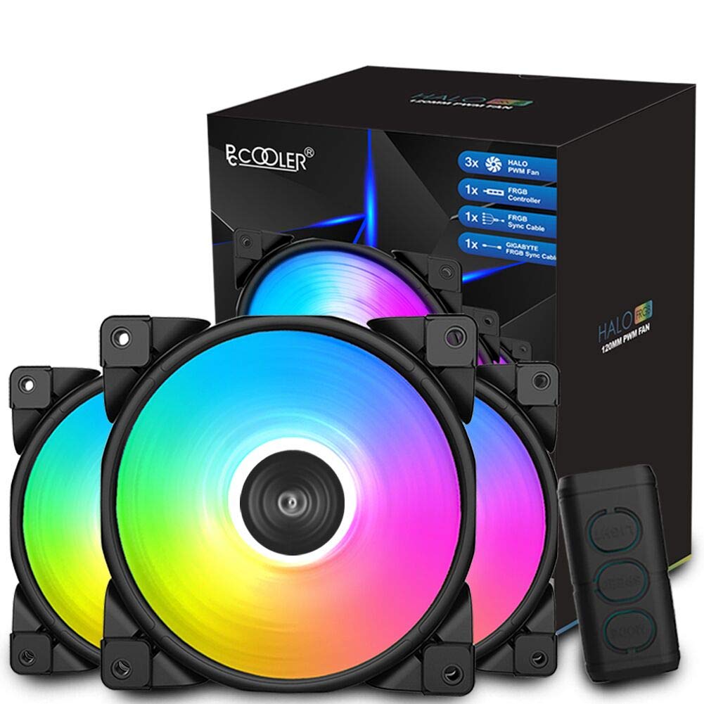 50% off!!! PCCOOLER 120mm Case Fan Dawn Series, 3M120HALO LED RGB Silent Fans