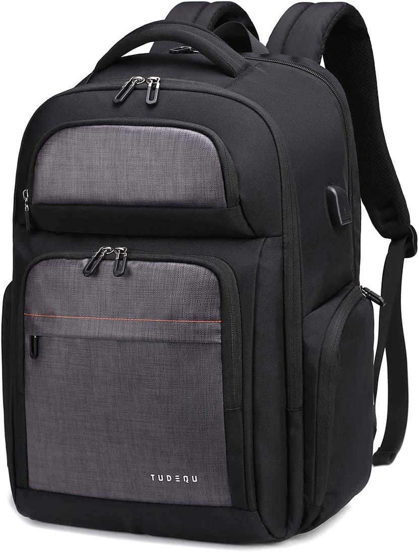 TUDEQU Travel Laptop Backpack,Anti Theft Extra Large Computer Bag with WET Pocket USB Charging Port,Water Resistant TSA Business Computer Backpack for Men Women Fits 17 Inch Laptop and Notebook