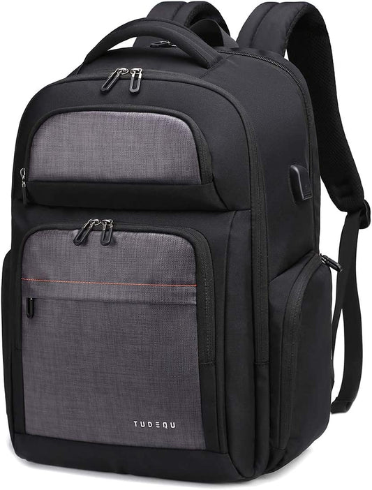 TUDEQU Travel Laptop Backpack,Anti Theft Extra Large Computer Bag with WET Pocket USB Charging Port,Water Resistant TSA Business Computer Backpack for Men Women Fits 17 Inch Laptop and Notebook