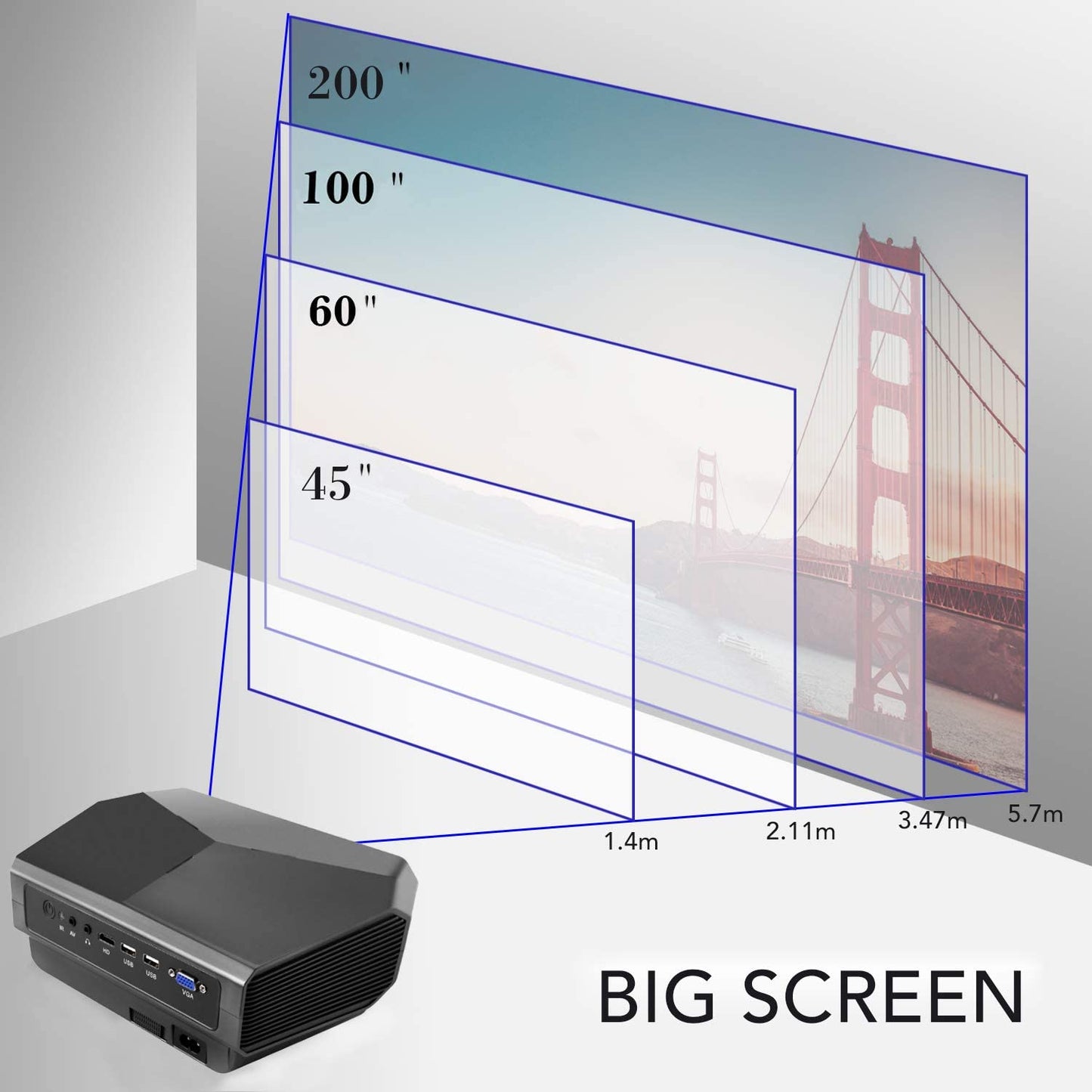 50% off amazon!!! Nuprojector Home Theater Projector Portable - Full HD HDMI VGA LED Supports 1080p, Native 720p 35-100" Projection Size w. Speaker