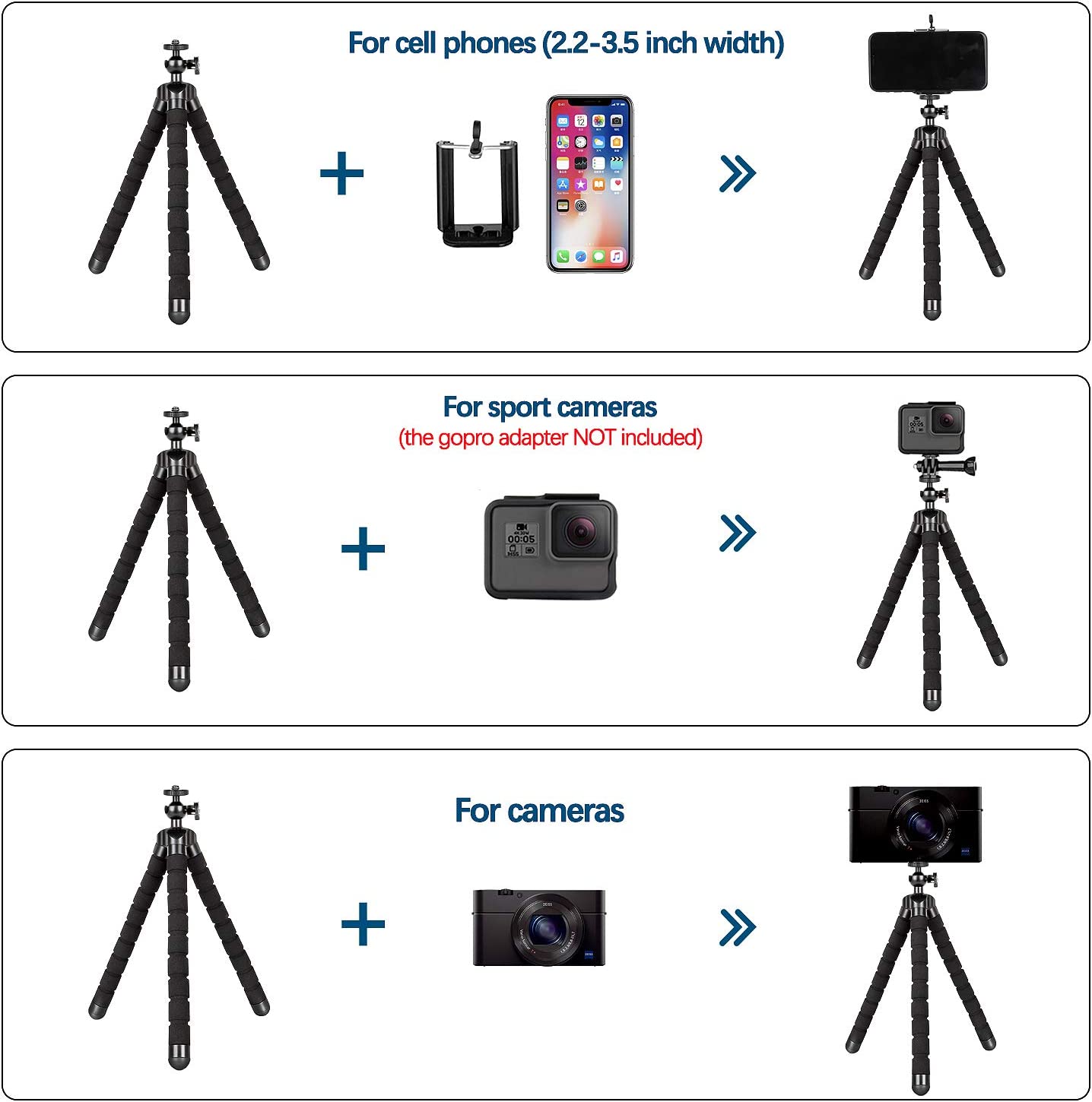 35% off Amazon!!! Phone Flexible Portable gopro Tripod with Wireless remote