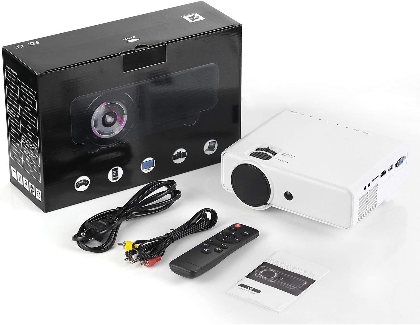 50% off amazon!!! Nuprojector Home Theater Projector Portable - Full HD HDMI VGA LED Supports 1080p, Native 720p 35-100" Projection Size w. Speaker
