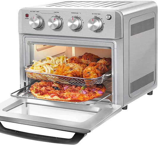 40% off Amazon! DAWAD Air Fryer Toaster Oven Combo 7-in-1 Convection Airfryer Toaster Ovens Countertop with 33 Original Recipes, Bake, Broil, Toast, Reheat, Fry Oil-Free, 19 QT, Stainless Steel