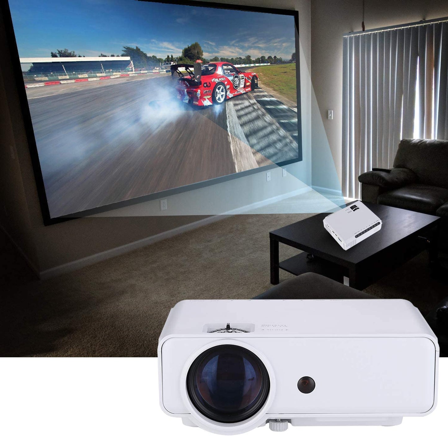 50% off amazon!!! Nuprojector Home Theater Projector Portable - Full HD HDMI VGA LED Supports 1080p, Native 720p 35-100" Projection Size w. Speaker