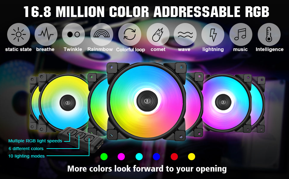 50% off!!! PCCOOLER 120mm Case Fan Dawn Series, 3M120HALO LED RGB Silent Fans