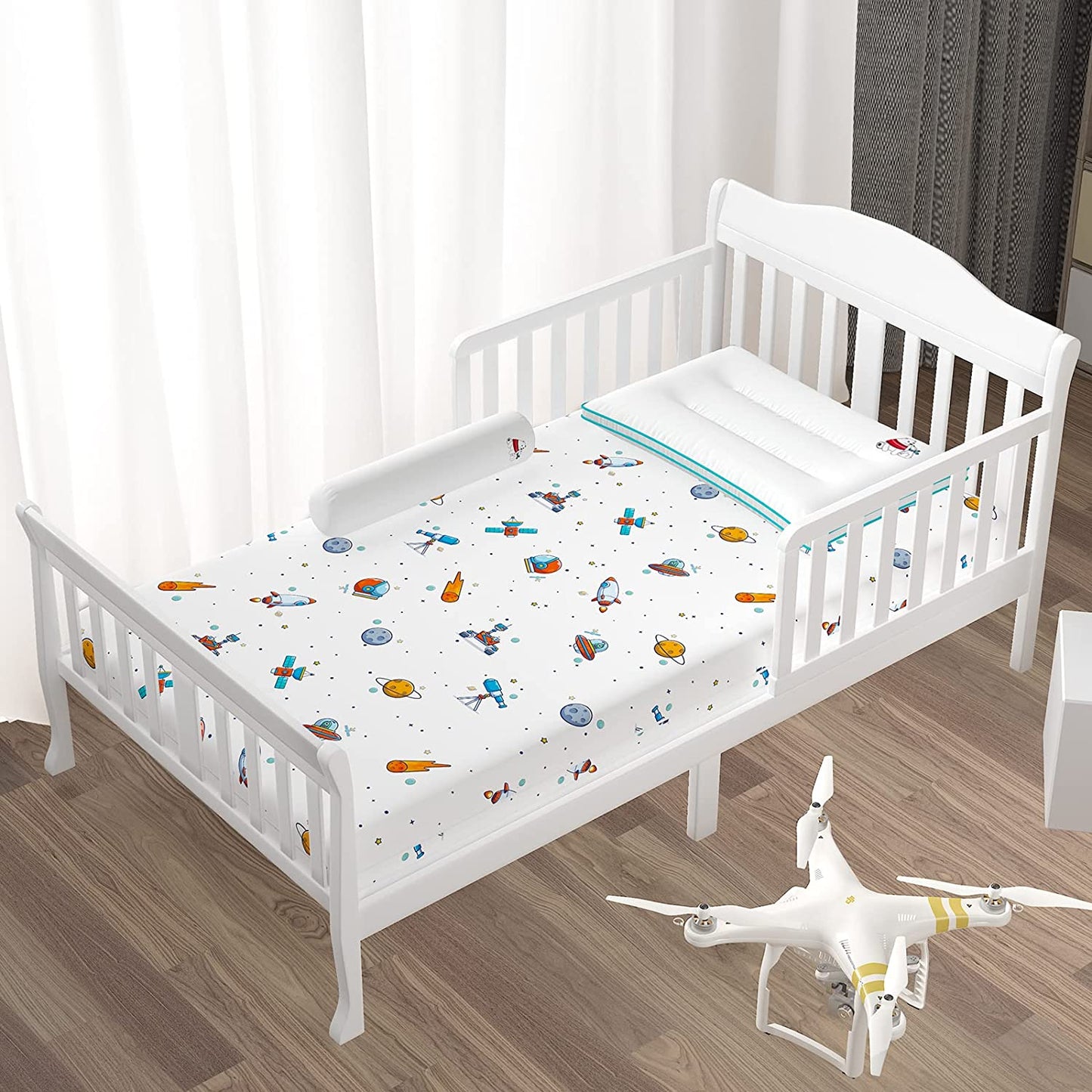 Bear Matelas bébé 60x120 cm Hauteur +-- 10 cm - Déhoussable 4 côtés Housse  Lavable - bords renforcés - mousse striée - Hyppoaller