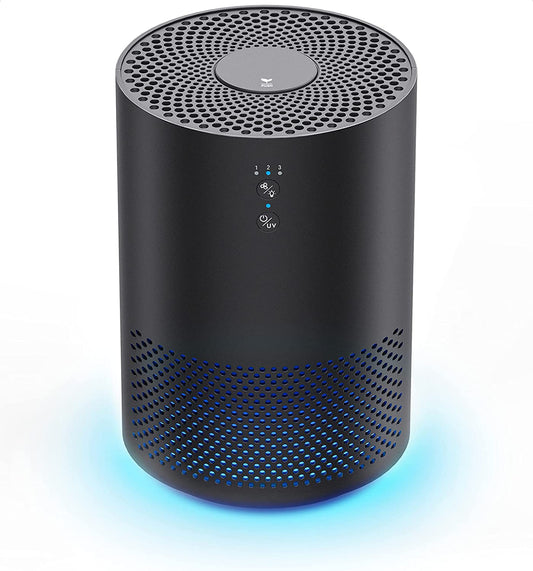 HYGGIE HEPA Air Purifiers for Home Pets Hair-for Bedroom with UV Light BLACK